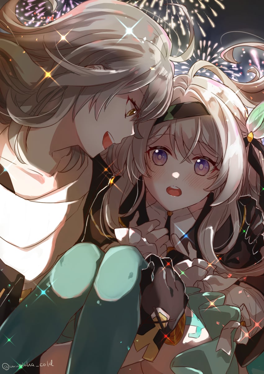 trailblazer, firefly, and stelle (honkai and 1 more) drawn by mugicha_cold