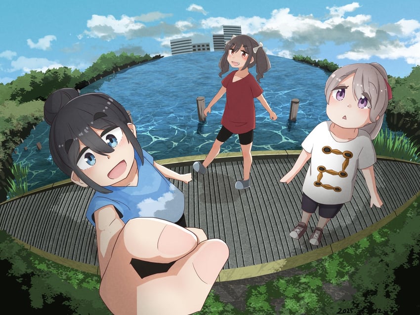 shikishima sakurako, kiriyama an, and amamiya satsuki (mono) drawn by maumau_(totemicmaul)