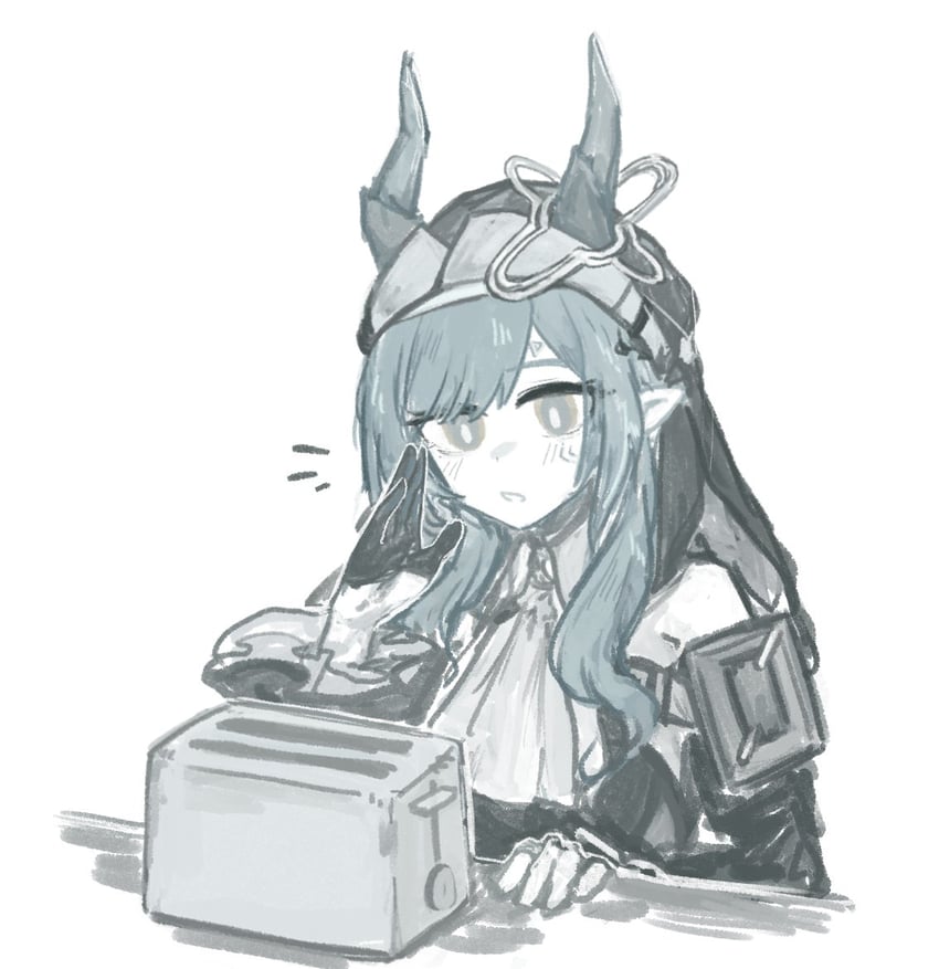xaihi (arknights and 1 more) drawn by grape_(grayp)
