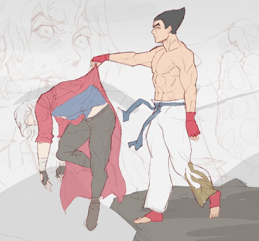 dante and mishima kazuya (super smash bros. and 3 more) drawn by yoracrab
