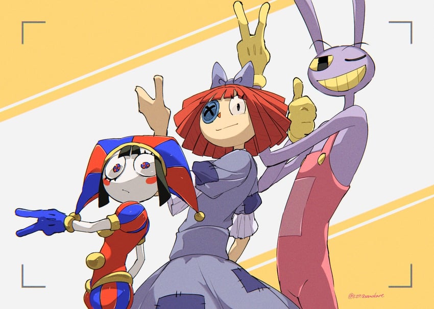 pomni, jax, and ragatha (the amazing digital circus) drawn by sonokare