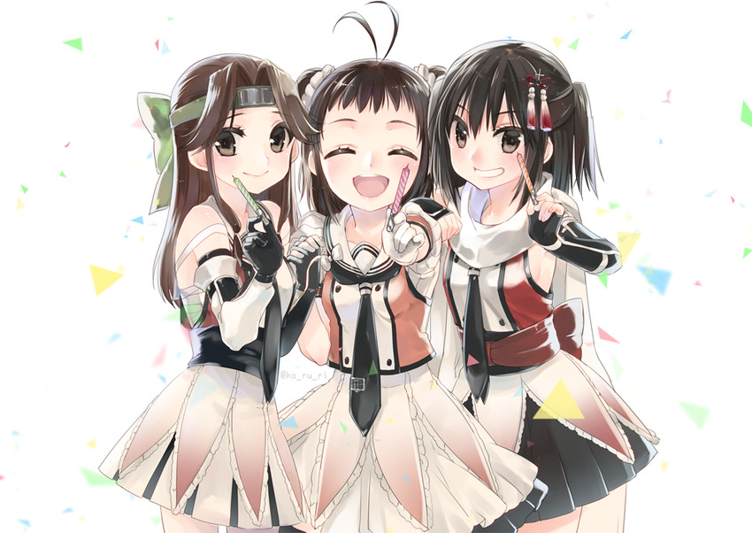 sendai, naka, jintsuu, sendai kai ni, jintsuu kai ni, and 1 more (kantai collection) drawn by koruri