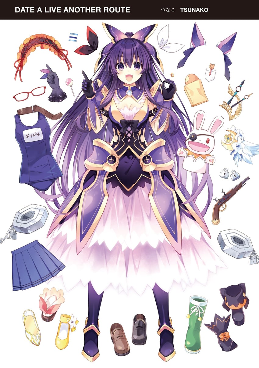 yatogami tohka and yoshinon (date a live) drawn by tsunako