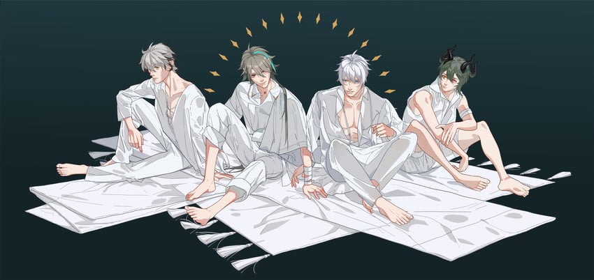 kevin kaslana, su, kalpas, and kosma (honkai and 1 more) drawn by graveyard233