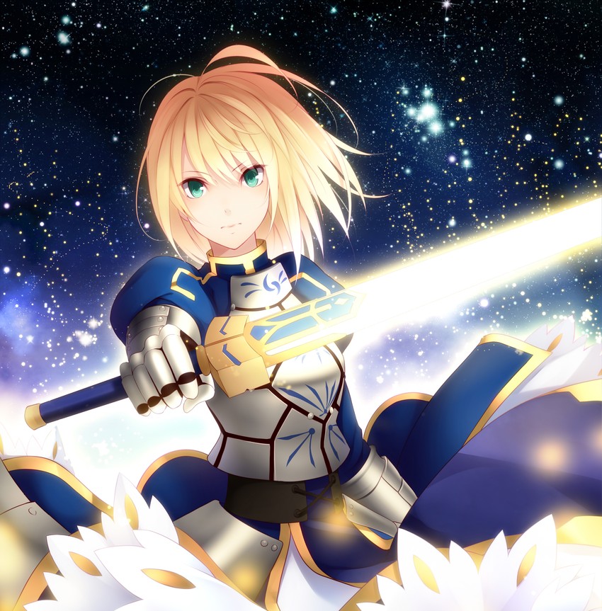 artoria pendragon and saber (fate and 1 more) drawn by kujou_ichiso