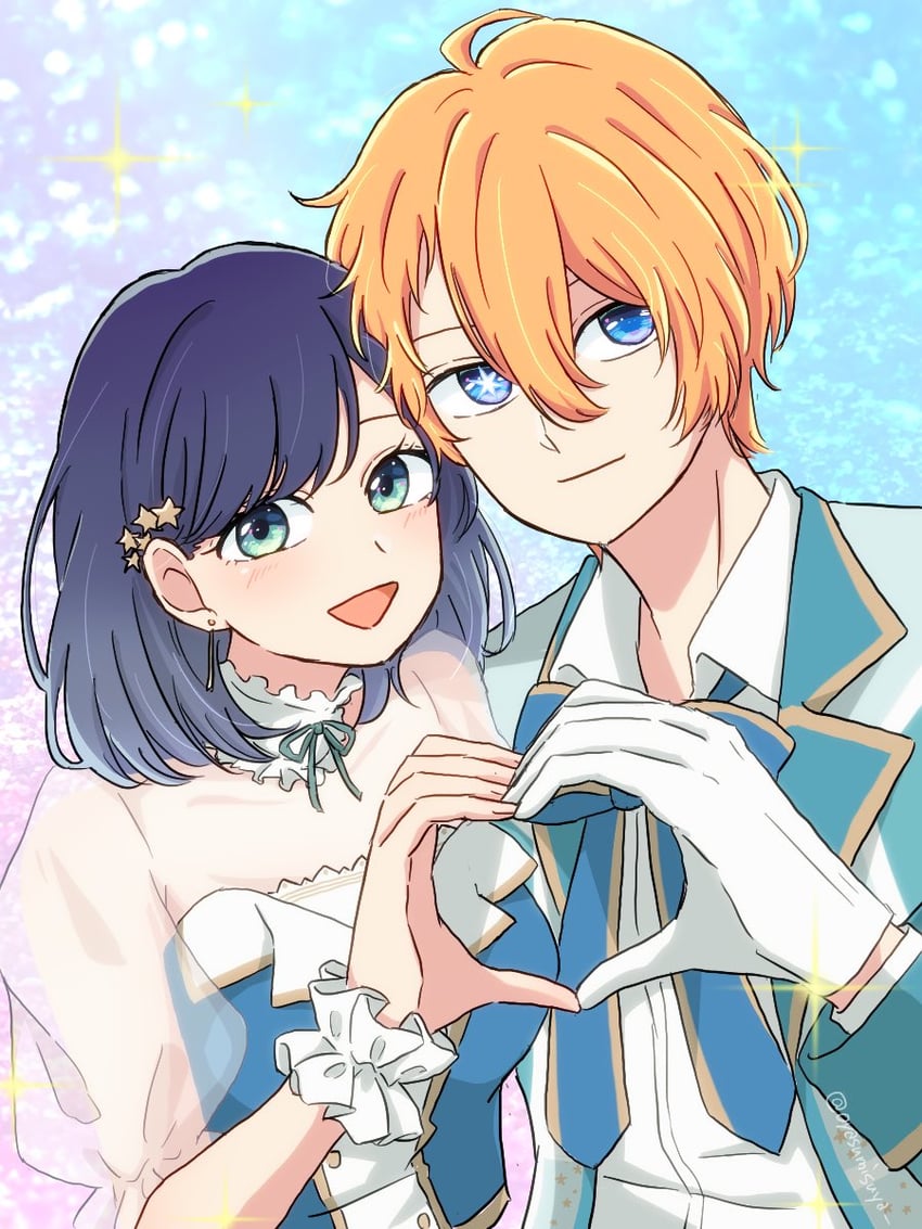 hoshino aquamarine and kurokawa akane (oshi no ko) drawn by oyasumisuya