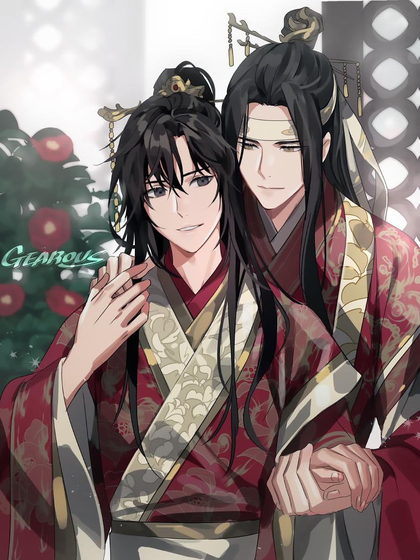 wei wuxian and lan wangji (modao zushi) drawn by gearous