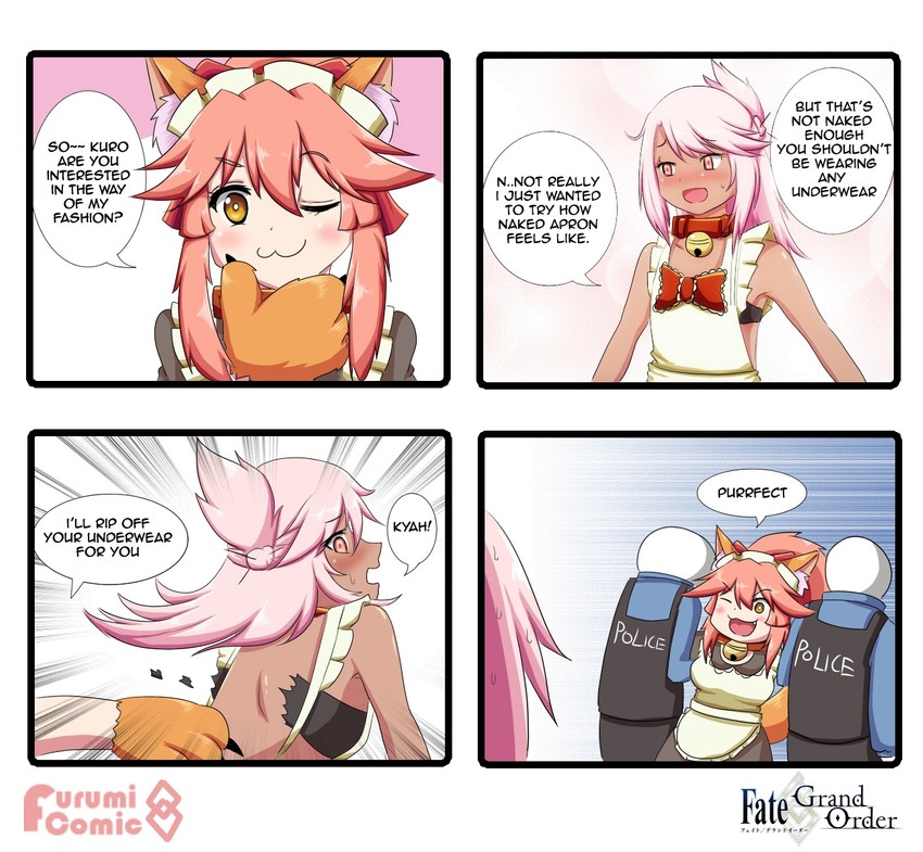 tamamo, chloe von einzbern, tamamo cat, and saitou chiwa (fate and 2 more) drawn by keita_naruzawa