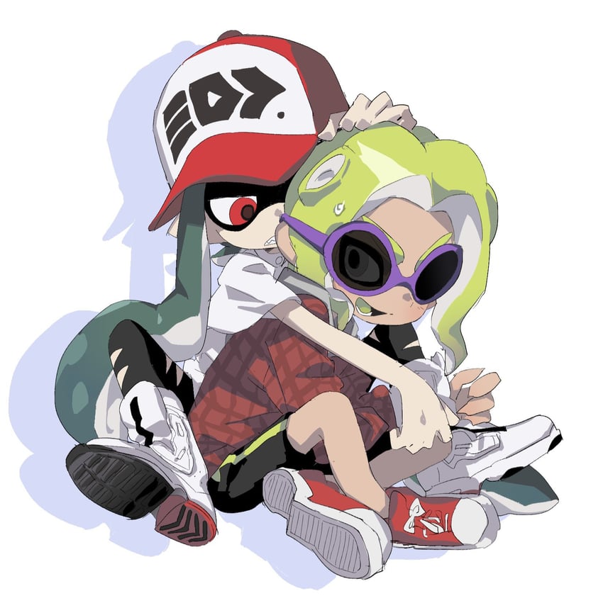 inkling player character, inkling girl, octoling player character, and octoling boy (splatoon and 1 more) drawn by splacon