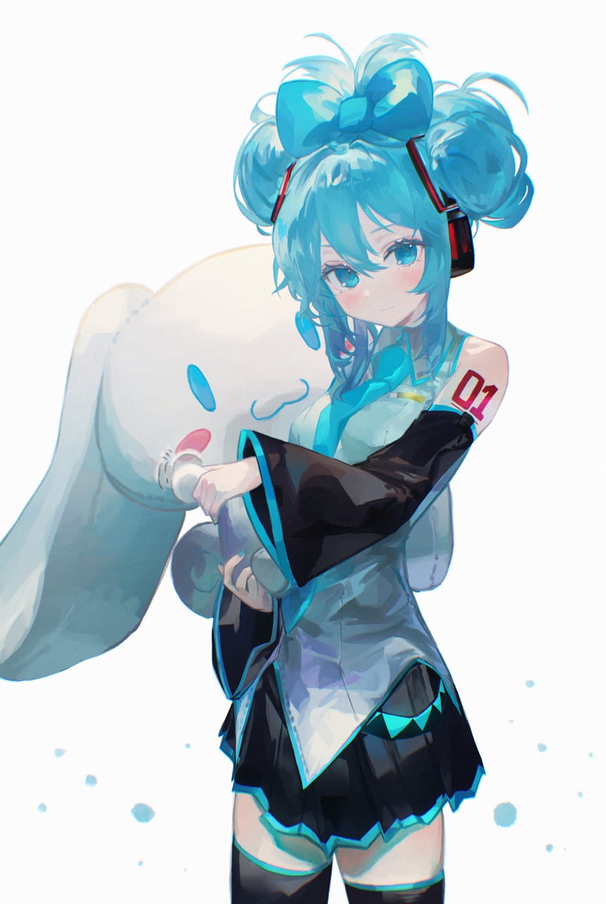 hatsune miku, cinnamoroll, and cinnamiku (vocaloid and 2 more) drawn by mihoranran