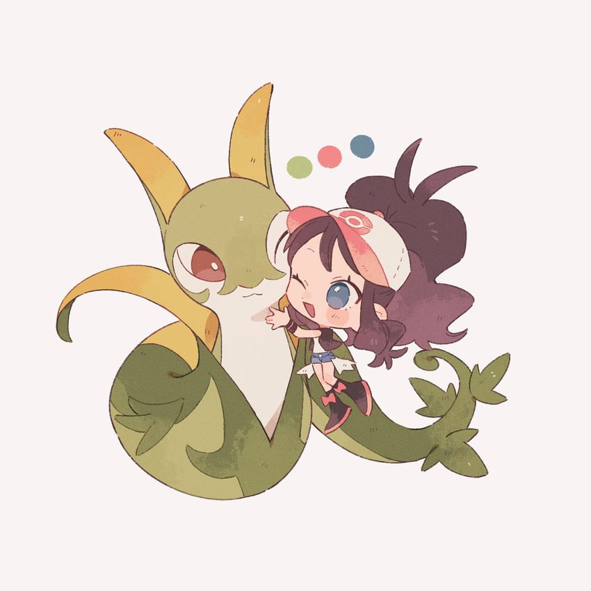 hilda and serperior (pokemon and 1 more) drawn by hime_(himetya105)