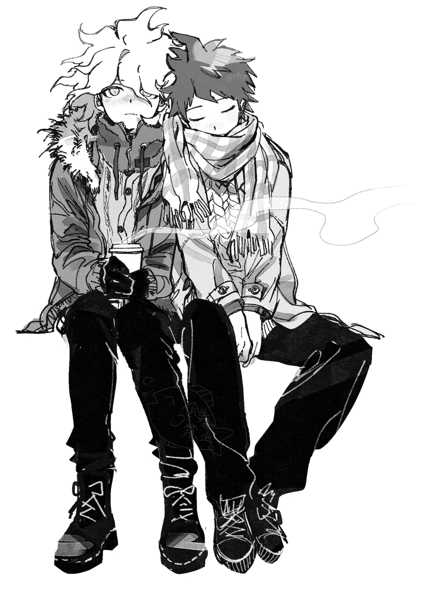 komaeda nagito and hinata hajime (danganronpa and 1 more) drawn by r9rpd