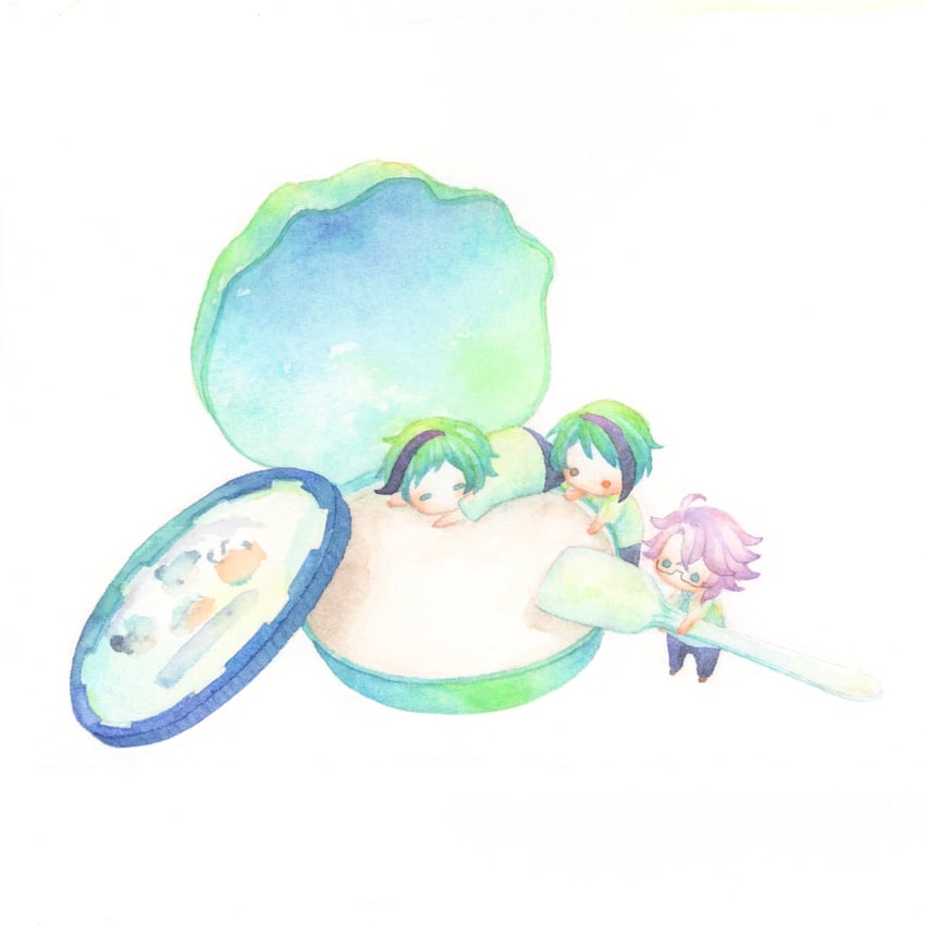 floyd leech, jade leech, and azul ashengrotto (twisted wonderland) drawn by kirakira_huuuki