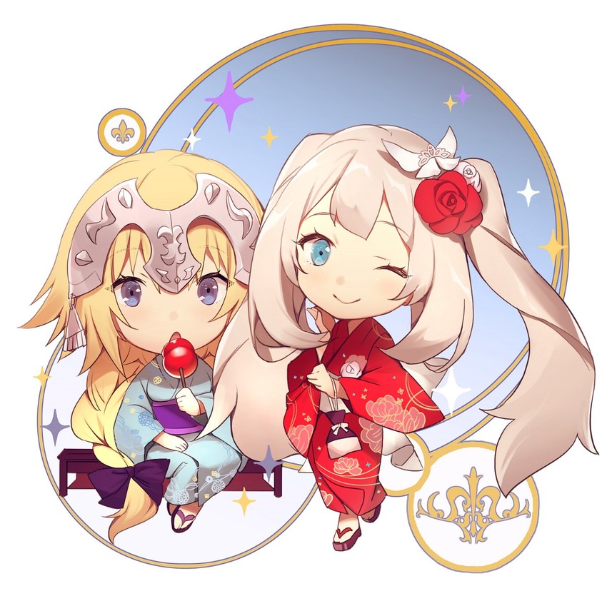 jeanne d'arc and marie antoinette (fate and 2 more) drawn by no-kan