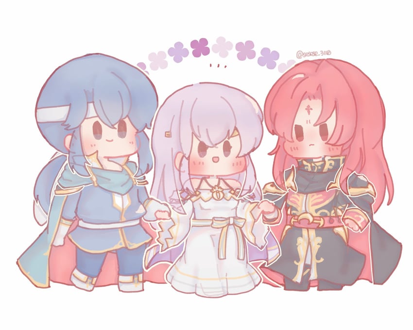 seliph, julia, and julius (fire emblem and 1 more) drawn by sesese_3110