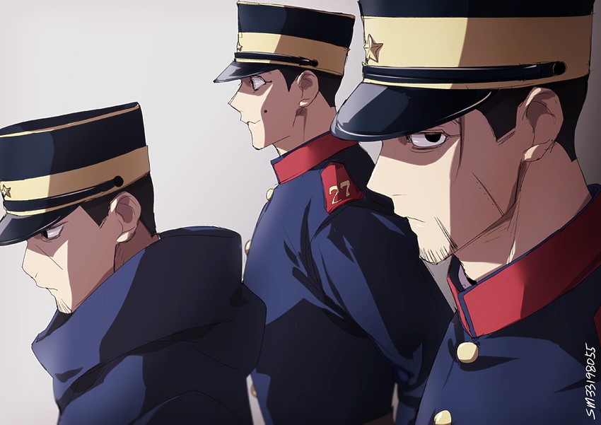 ogata hyakunosuke, tsukishima hajime, and usami tokishige (golden kamuy) drawn by tr_(lauralauraluara)