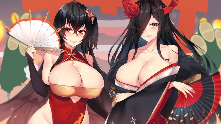 taihou and friedrich der grosse (azur lane) drawn by kuavera