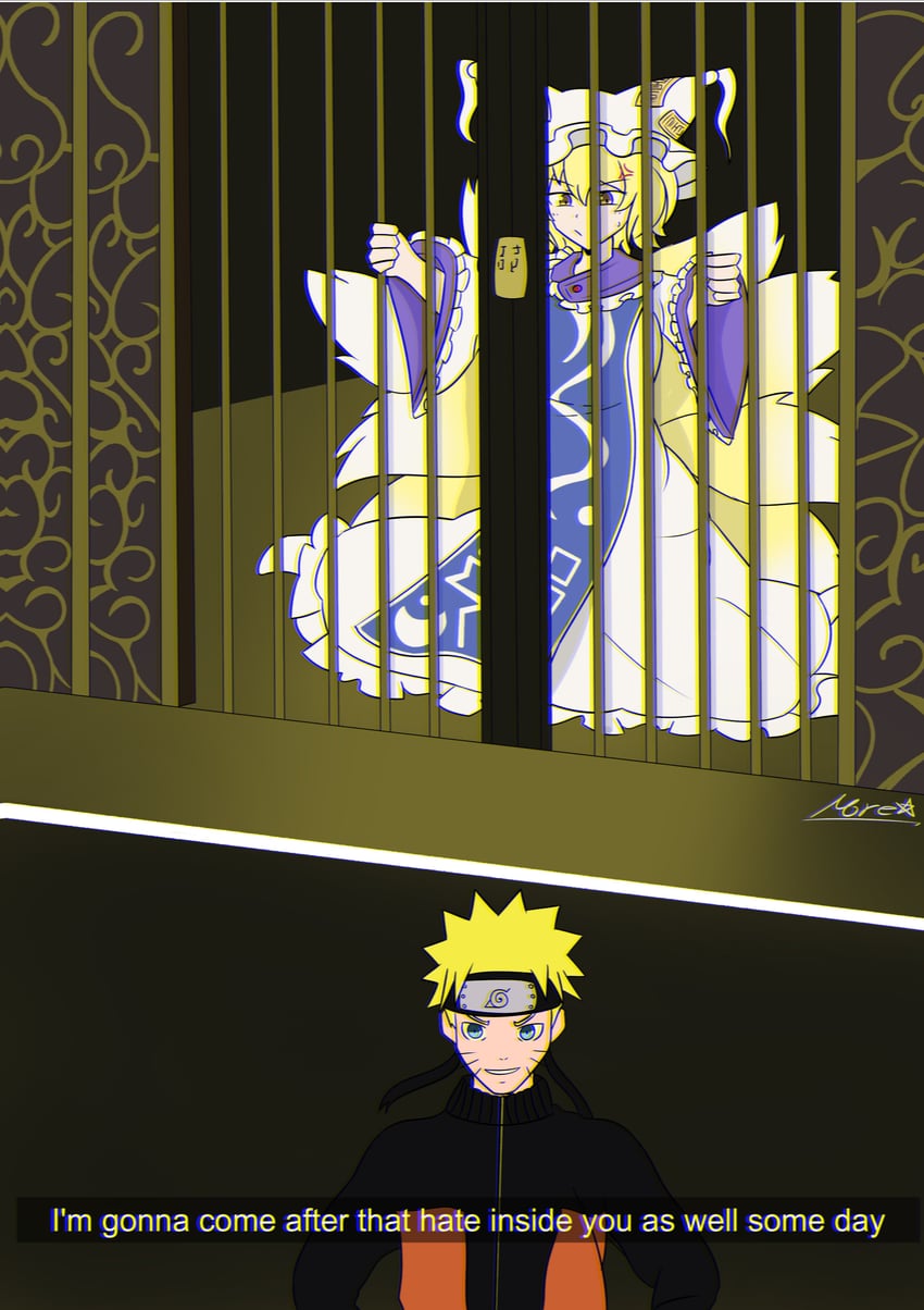 yakumo ran and uzumaki naruto (touhou and 2 more) drawn by fumore