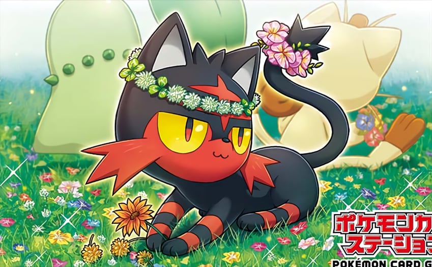 meowth, chikorita, and litten (pokemon and 1 more) drawn by kirisaki_(gin16k)