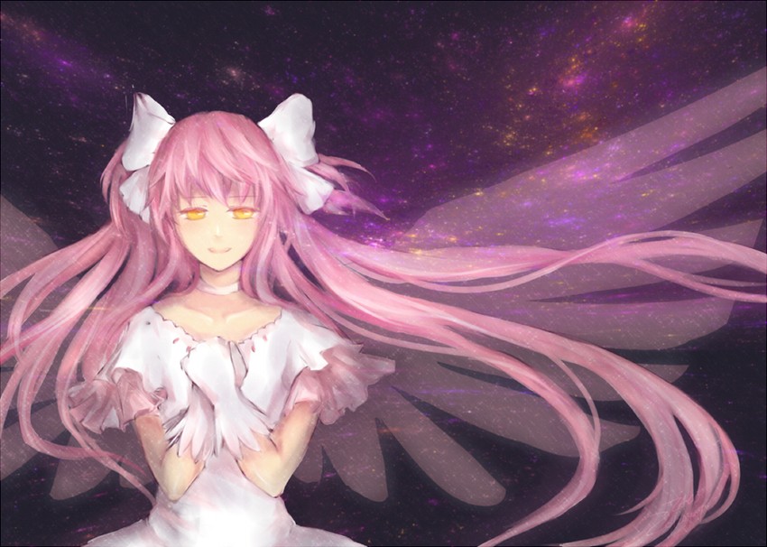 kaname madoka and ultimate madoka (mahou shoujo madoka magica) drawn by taco_(qqtacotacoqq)