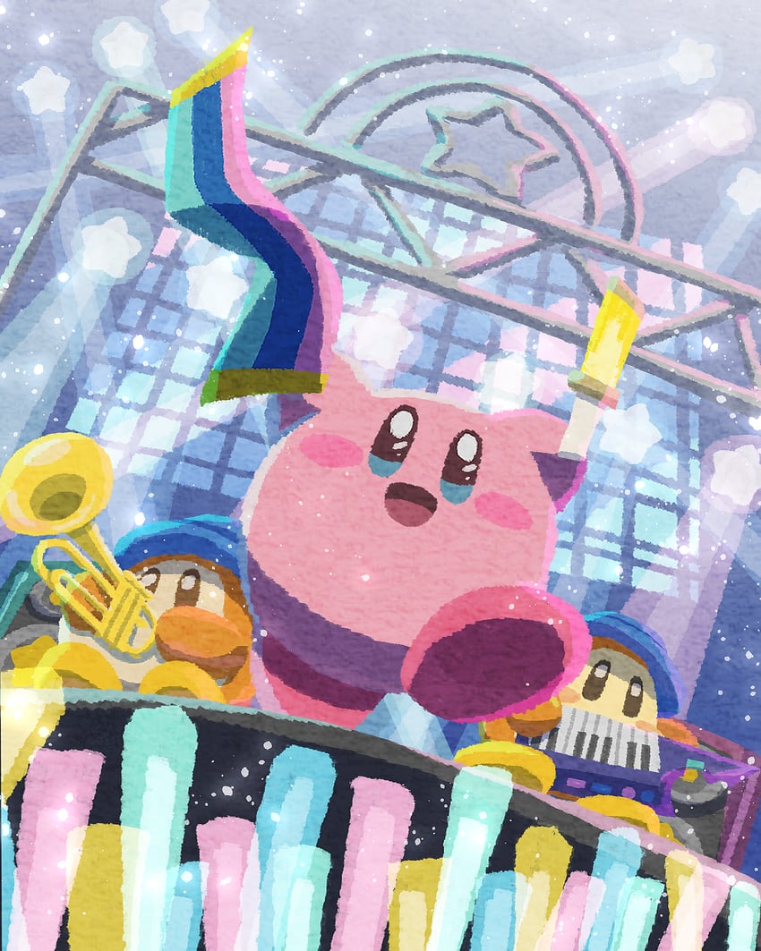 kirby and waddle dee (kirby and 1 more) drawn by miclot