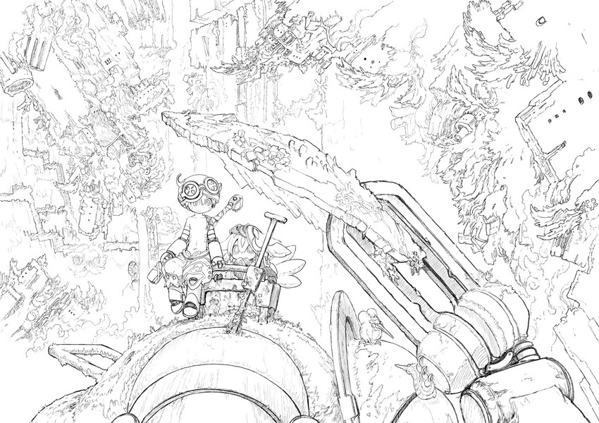 reg, faputa, and gabuurun (made in abyss) drawn by tsukushi_akihito