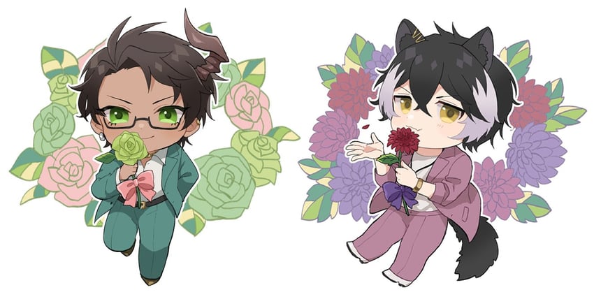 kageyama shien and aragami oga (holostars) drawn by mioto_(tsubsq_m)