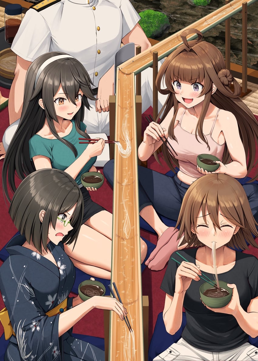 admiral, kongou, haruna, hiei, and kirishima (kantai collection) drawn by ichikawa_feesu