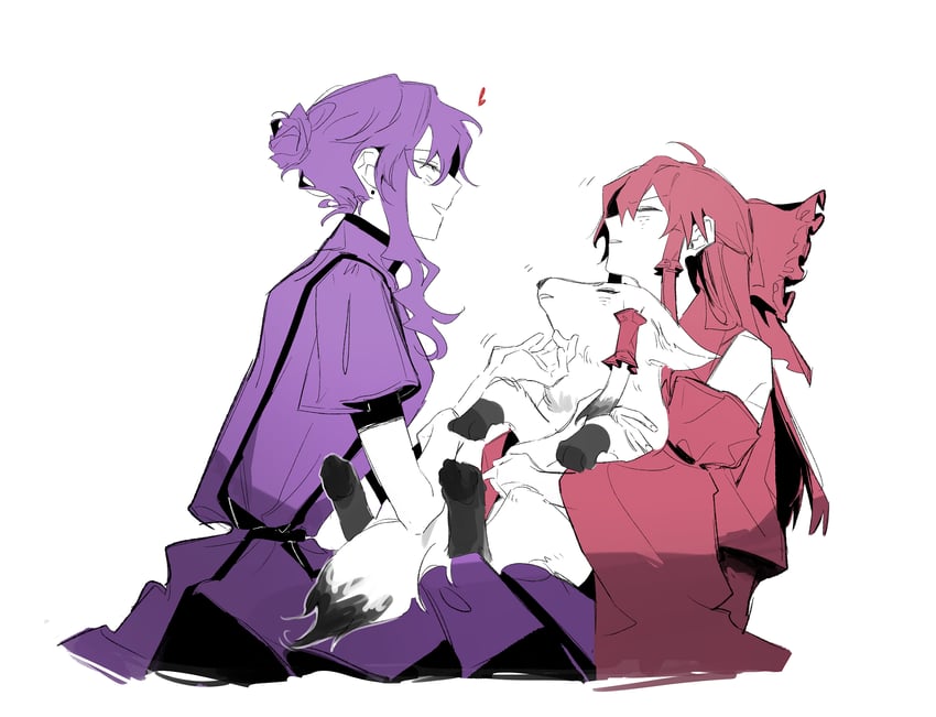 hakurei reimu and yakumo yukari (touhou) drawn by zy_(zyyyyyyy9)