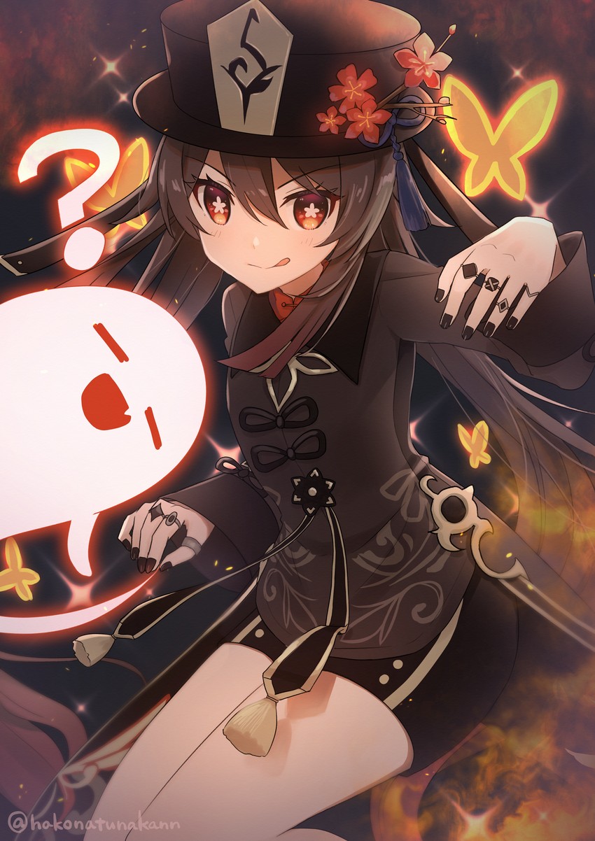 hu tao and boo tao (genshin impact) drawn by funami_(hakonatunakann)