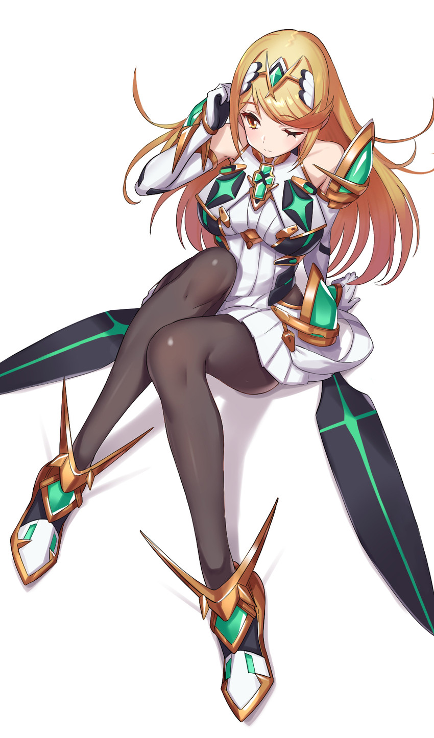 mythra (xenoblade chronicles and 2 more) drawn by green322