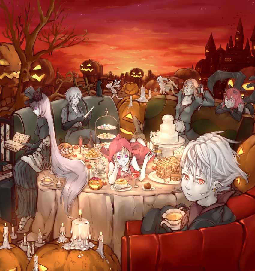 remilia scarlet, flandre scarlet, izayoi sakuya, cirno, patchouli knowledge, and 8 more (touhou and 2 more) drawn by nagi_(xx001122)