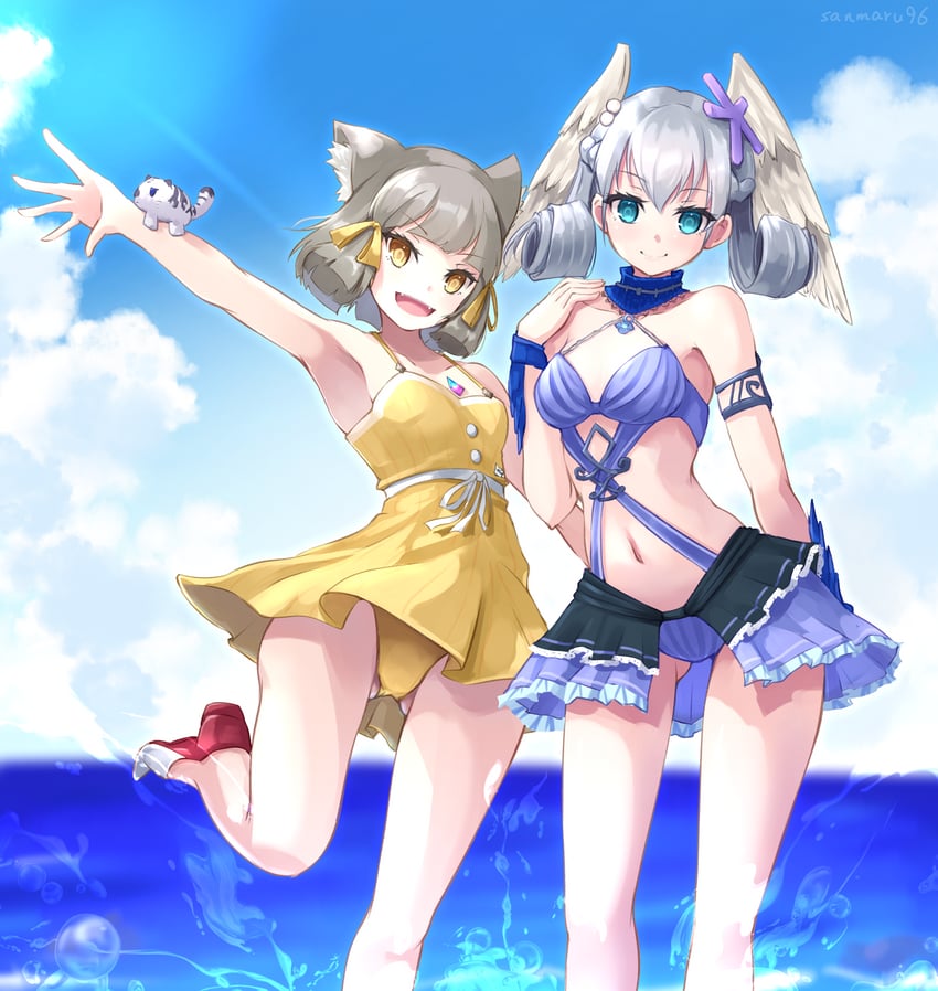melia antiqua and nia (xenoblade chronicles and 2 more) drawn by kuro_(be_ok)