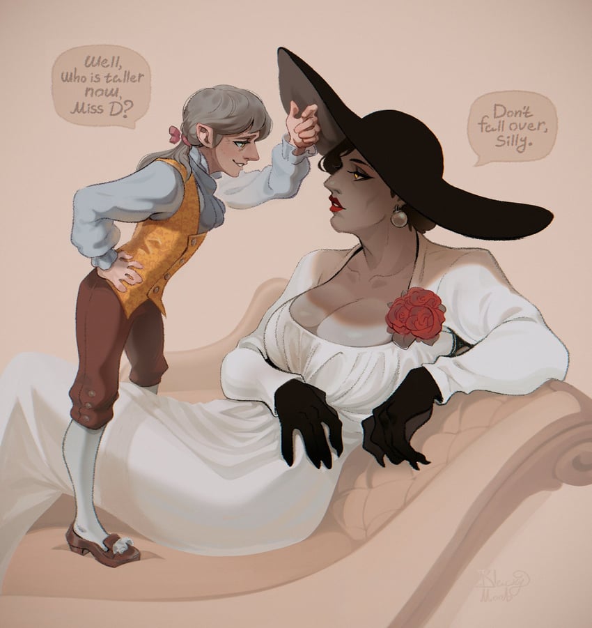 alcina dimitrescu and ramon salazar (resident evil and 2 more) drawn by pooziqo-royal