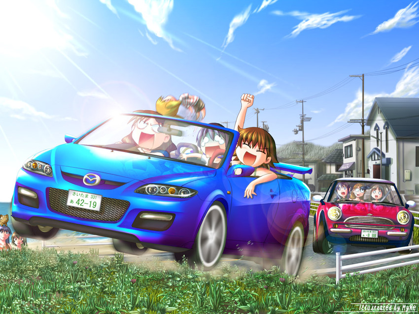 kasuga ayumu, sakaki, mihama chiyo, takino tomo, kagura, and 4 more (azumanga daioh)