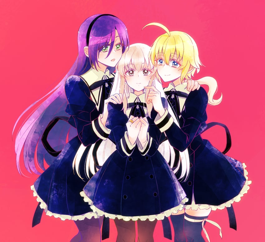 egawa kusumi, amano soraha, and maki wakana (assault lily) drawn by sorato_(astllatte)