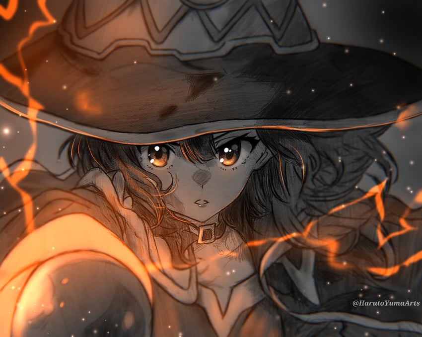 megumin (kono subarashii sekai ni shukufuku wo!) drawn by harutoyumaarts