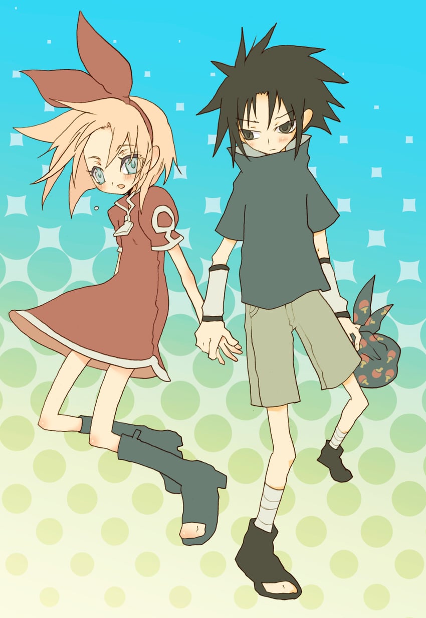 haruno sakura and uchiha sasuke (naruto) drawn by mg_(peri_8282)