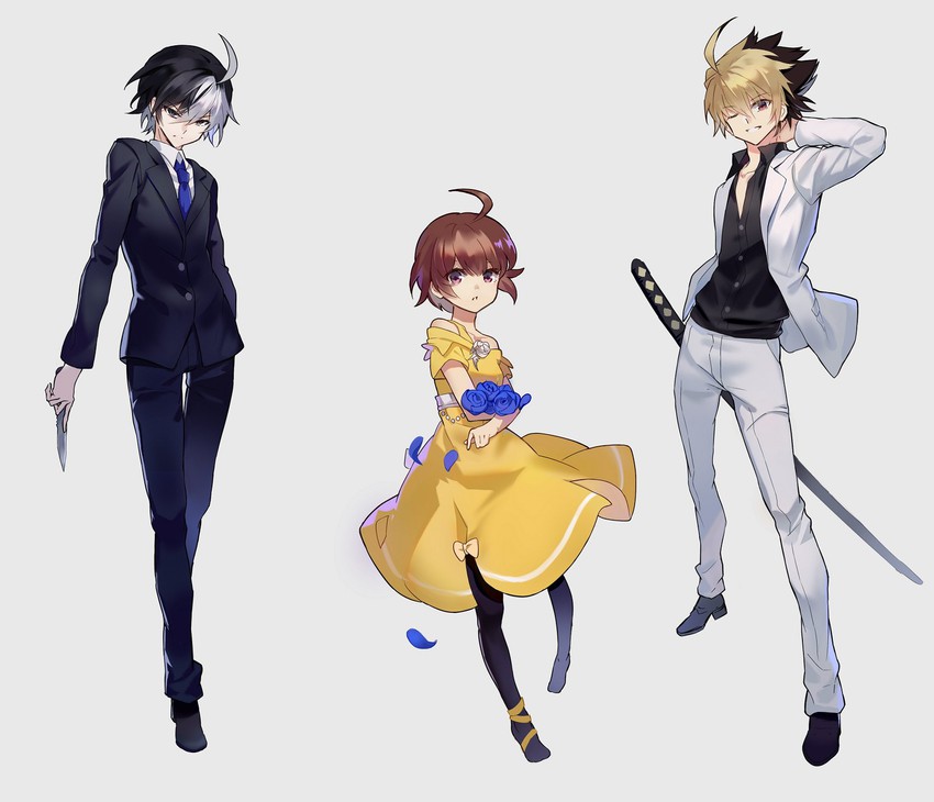linne, kido hyde, and seth (under night in-birth) drawn by qitoli