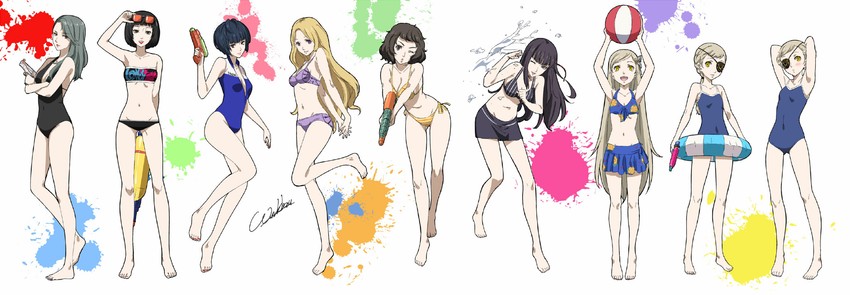 kawakami sadayo, takemi tae, niijima sae, caroline, justine, and 4 more (persona and 1 more) drawn by werkbau