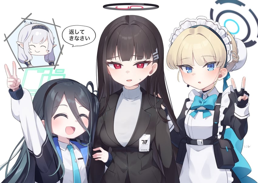 toki, rio, aris, and himari (blue archive) drawn by kokone_(coconeeeco)