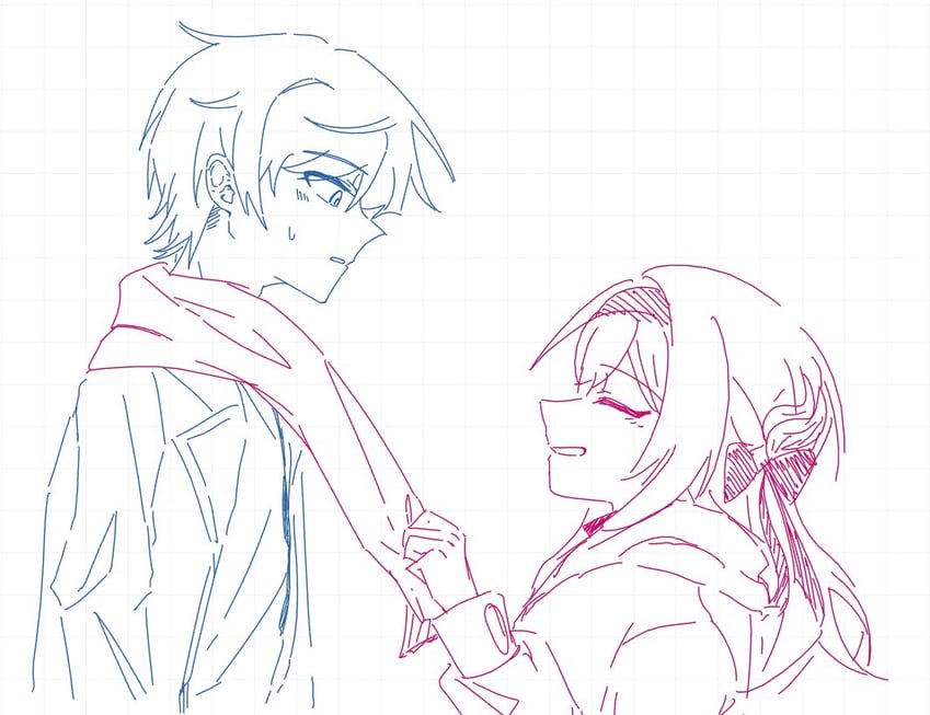 trailblazer, firefly, and caelus (honkai and 1 more) drawn by shuga_nim