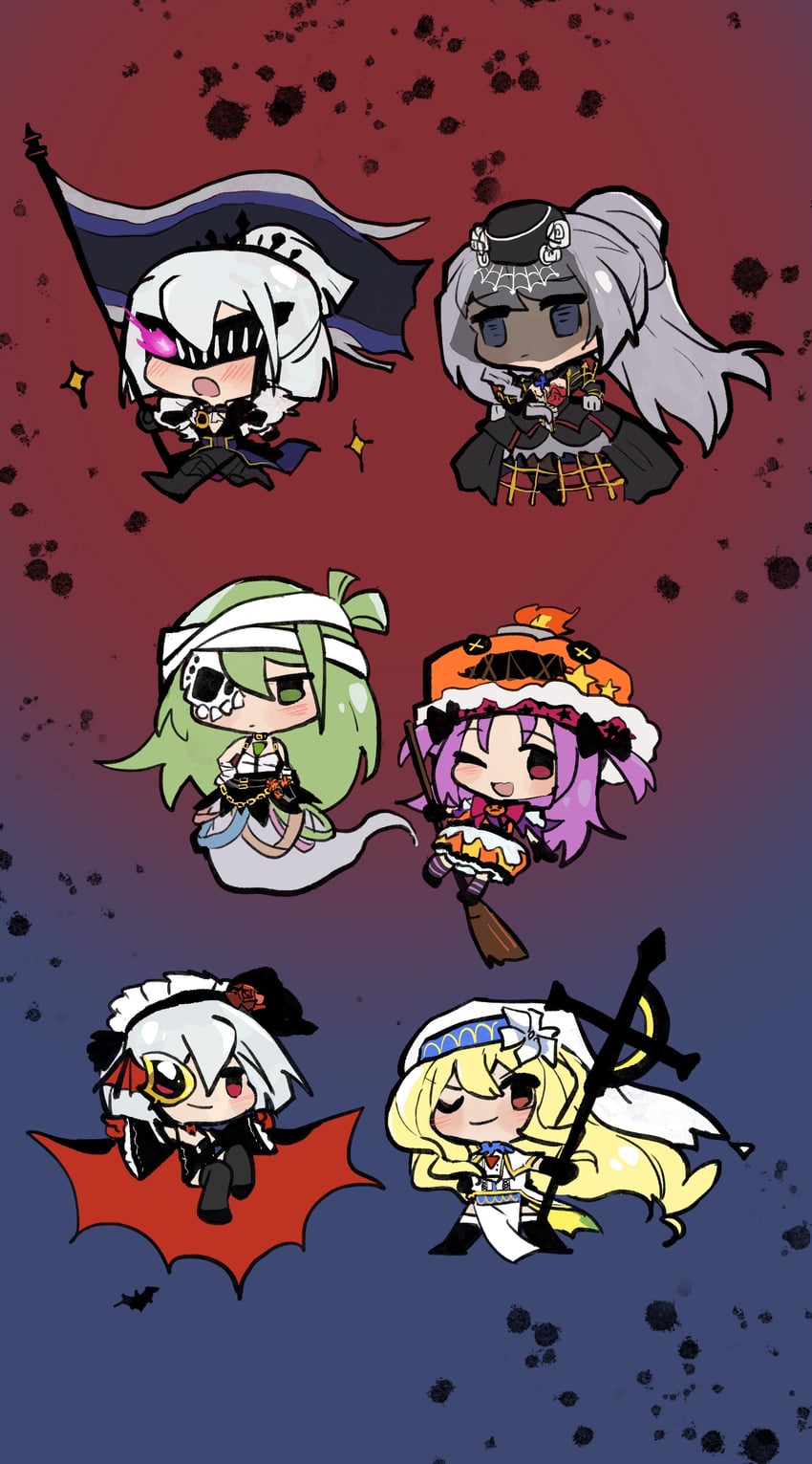 alina gray, misono karin, yakumo mitama, togame momoko, and izumi kanagi (mahou shoujo madoka magica and 1 more) drawn by moldy_edge