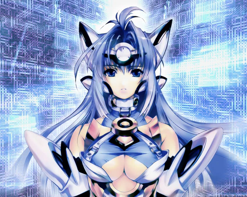 kos-mos and kos-mos ver. 4 (xenosaga and 1 more) drawn by choco_(chocolate_shop)