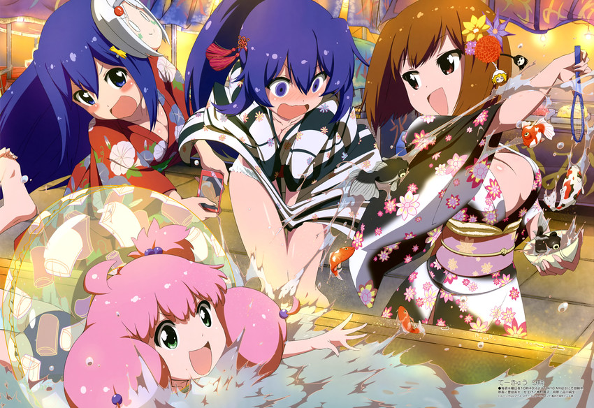 takamiya nasuno, shinjou kanae, bandou marimo, and oshimoto yuri (megami magazine and 1 more) drawn by toshima_eita