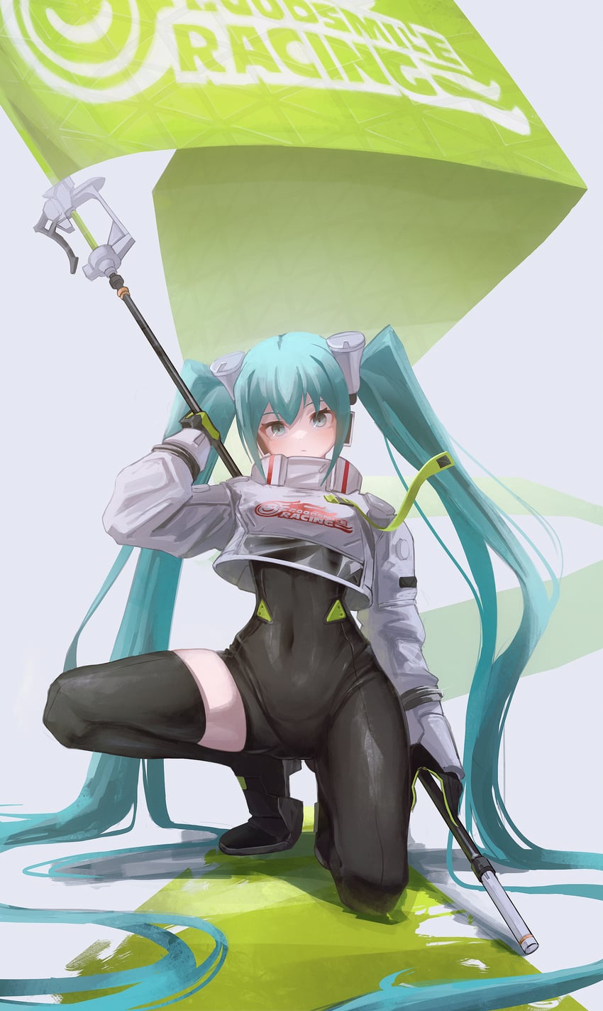 hatsune miku and racing miku (vocaloid and 1 more) drawn by yako_mashiro