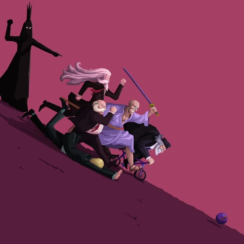 jaygarcia saturn, imu, ethan-baron v. nusjuro, marcus mars, topman warcury, and 1 more (one piece) drawn by henry_brine_art
