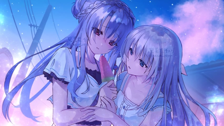 naruse shiroha and sorakado ao (summer pockets) drawn by canaca_chiyuri