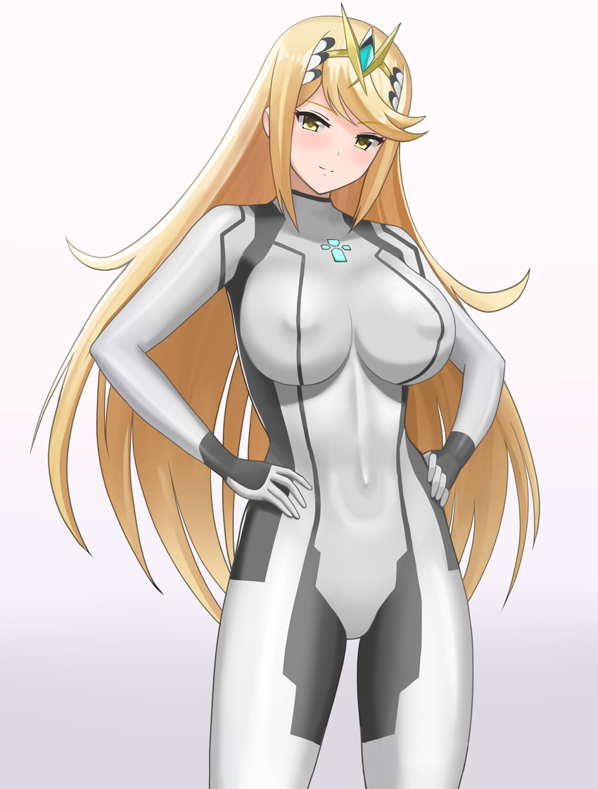 mythra and samus aran (xenoblade chronicles and 2 more) drawn by higofushi