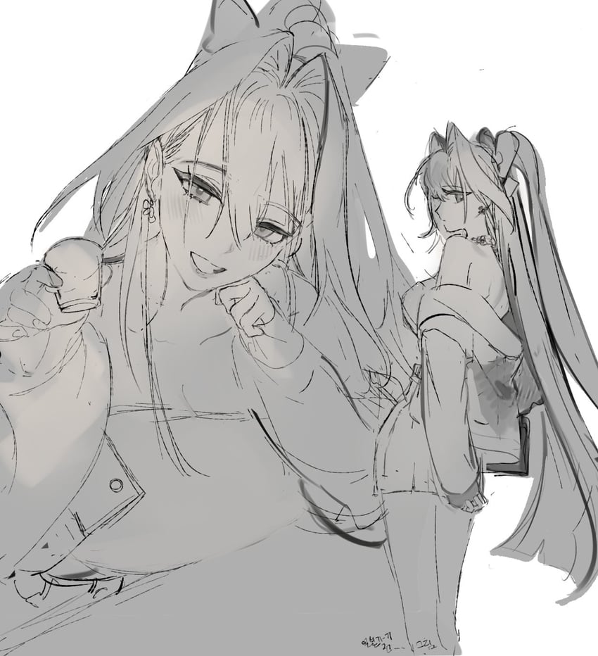ouro kronii (hololive and 1 more) drawn by eus_ing